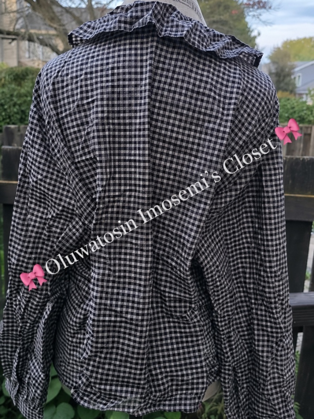 Classic Gingham Ruffle Shirt - Picture 4 of 5